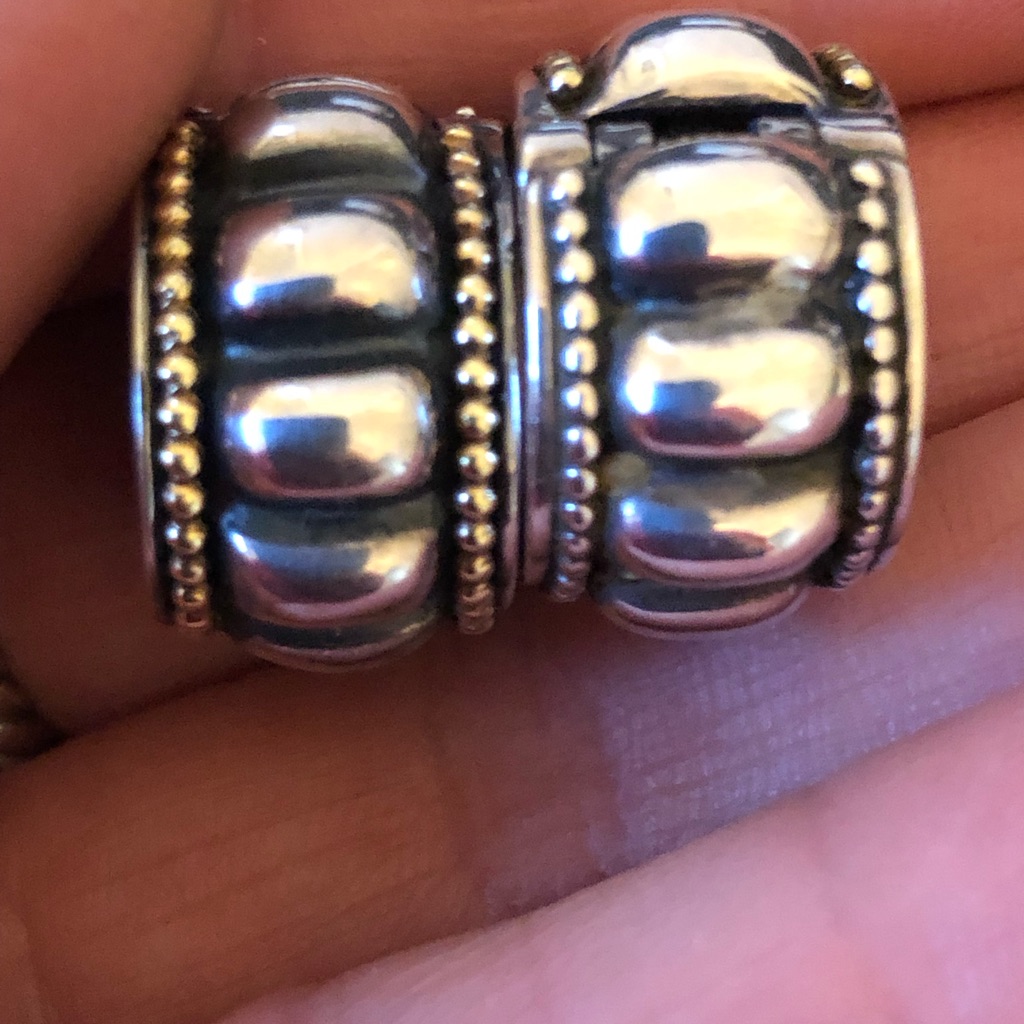 Lagos Sterling And Gold Earrings.